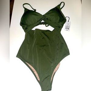 Olive green bathing suit